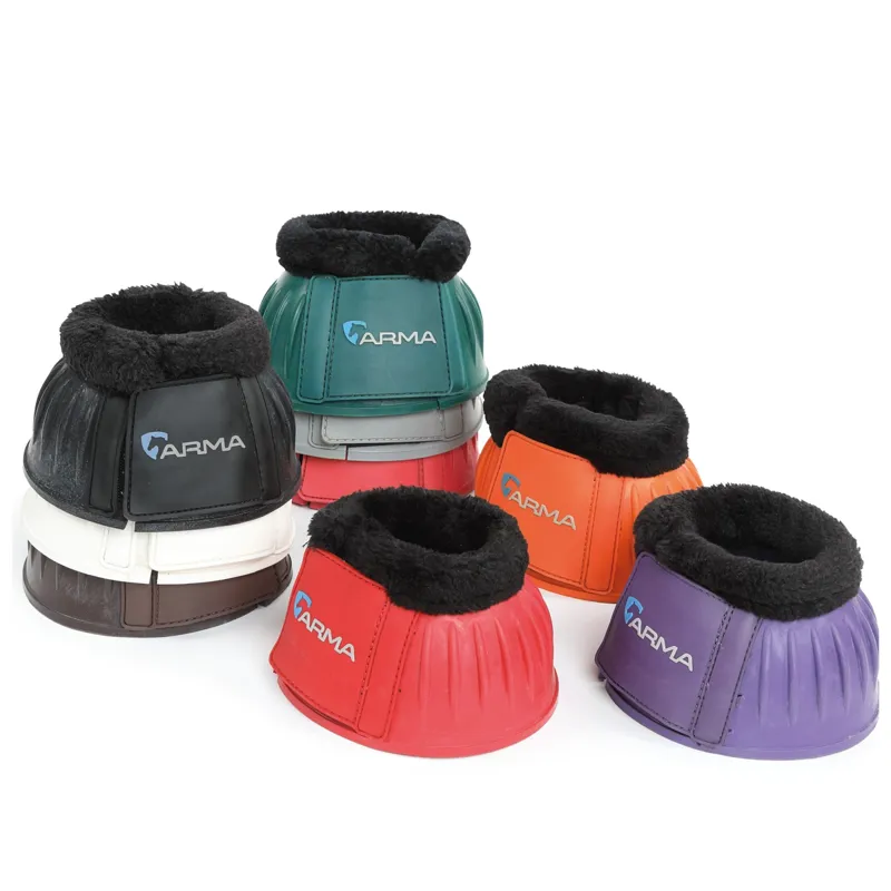 Shires Arma Fleece Topped Over Reach Boots - Grey